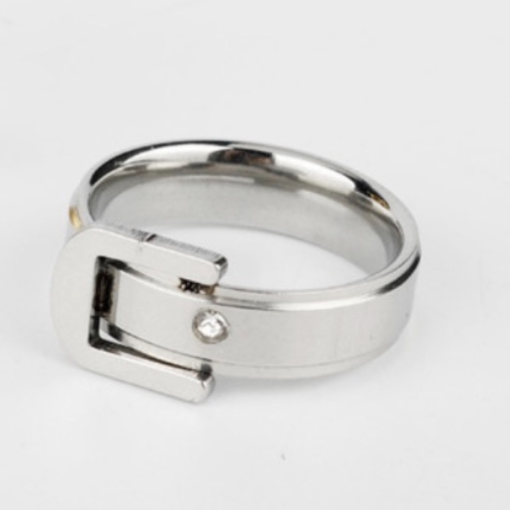 Hypo allergenic Stainless Steel Buckle Ring Size 8 1/2 NEW